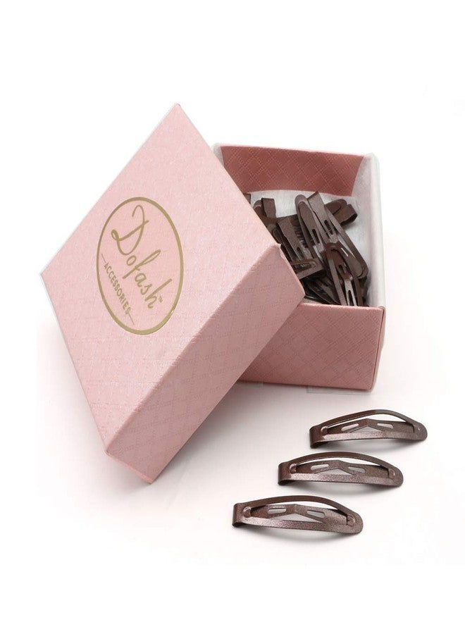 Dofash 4.5CM/1.77IN Brown Mini Slim Snap Hair Clips Hair Barrettes Hair Accessories Braided Hair Clips for Women Thin Hair 20PCS - Image 2